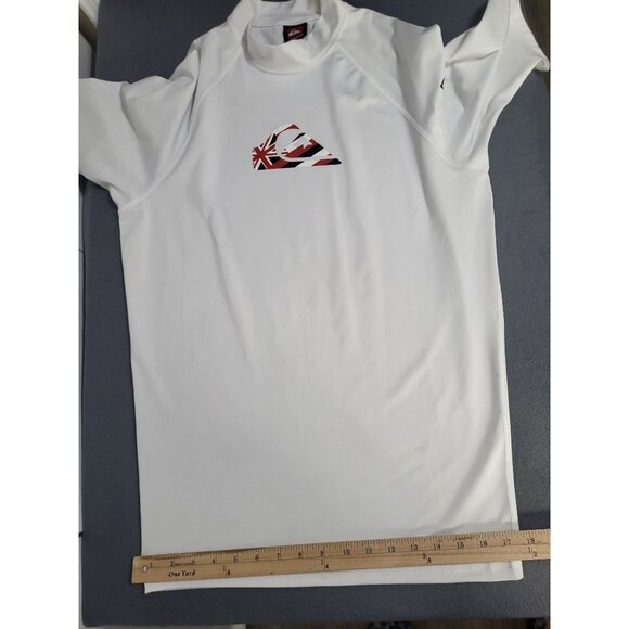 Quiksilver Hawaiian Islands Flag Rash Guard Surf Swim Shirt Mens White NO SIZE - Picture 8 of 10